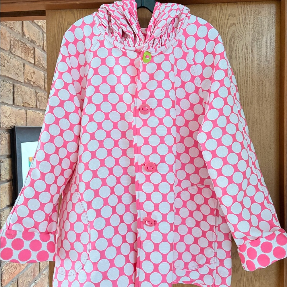 Stylish Pink Polka Dot Raincoat for Women